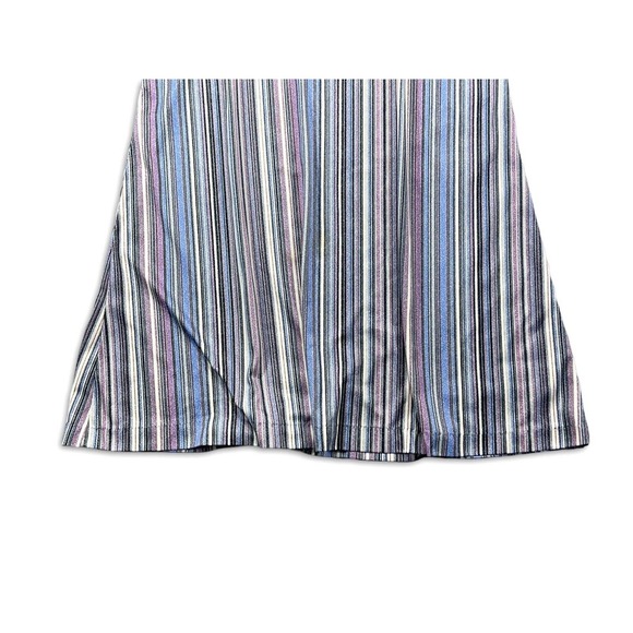 Mod Vintage 60s Twiggy Space Age Fit & Flare Twirl Mini Dress Striped Womens M - Picture 6 of 9